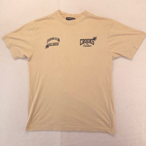 Crooks and Castles Death Row Records Band T Shirt Mens Size Small S Tan - Picture 2 of 9